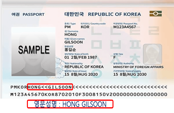 Sample passport